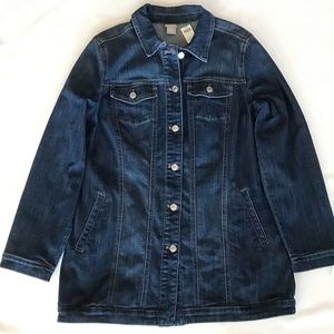 Chico’s Denim Elongated Westward Indigo Jacket Size 1 (8/10) NWT